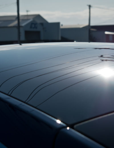 Reflection on roof line after coating applied