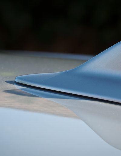 Shark fin reflection on paint after coating